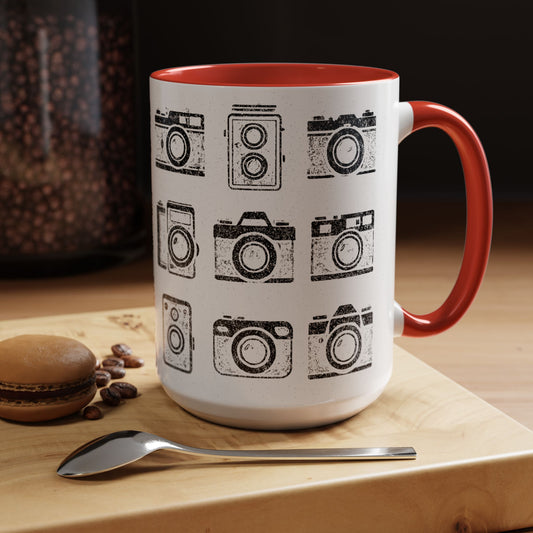 Vintage Distressed Cameras Accent Mug (11/15oz)