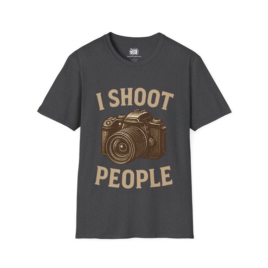 "I Shoot People" DSLR Camera Graphic Shirt for Photographers