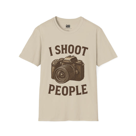 "I Shoot People" DSLR Camera Graphic Shirt for Photographers