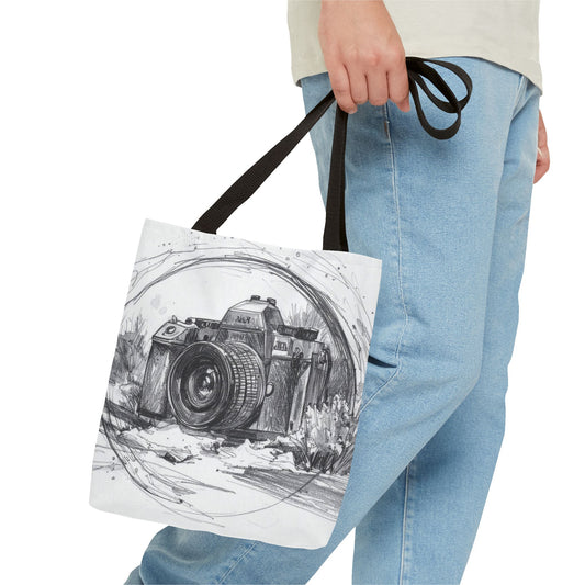 Sketched Camera Tote Bag