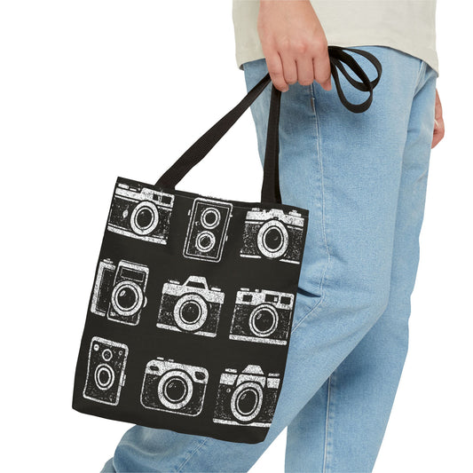 Distressed Vintage Camera Tote Bag