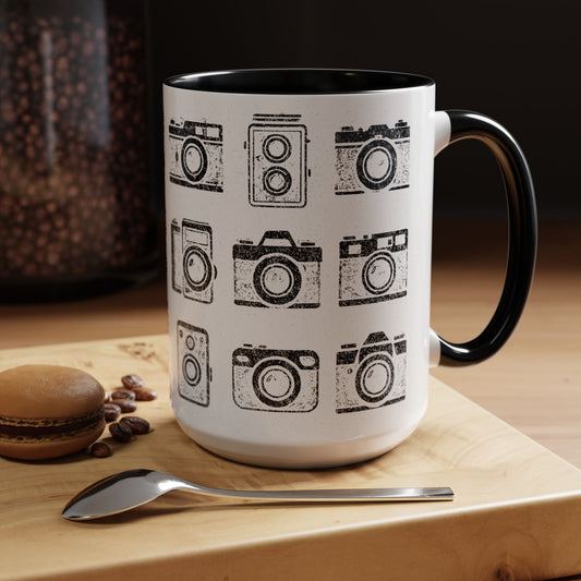 Vintage Distressed Cameras Accent Mug (11/15oz)