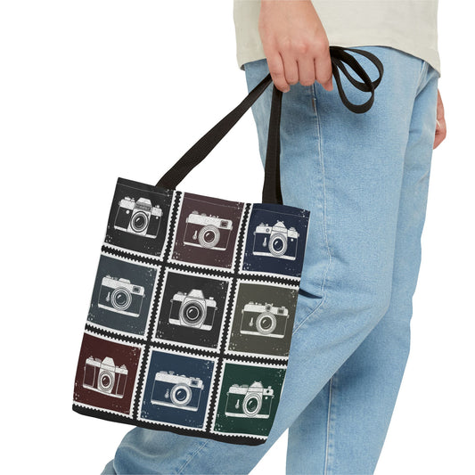 Vintage Camera Stamp Design Tote Bag