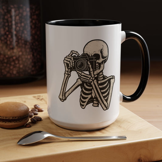 Skeleton Photographer Accent Mug (11/15oz)