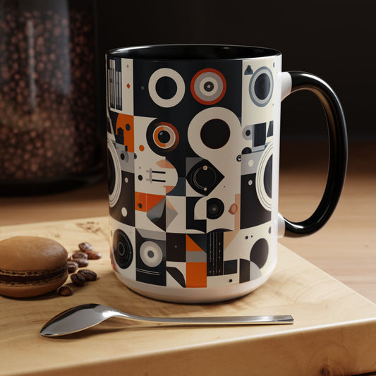 Bauhaus Cubism Camera & Lenses Accent Coffee Mug (11/15oz)