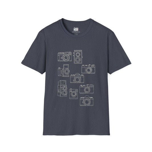 Vintage Camera Outline Collage Shirt